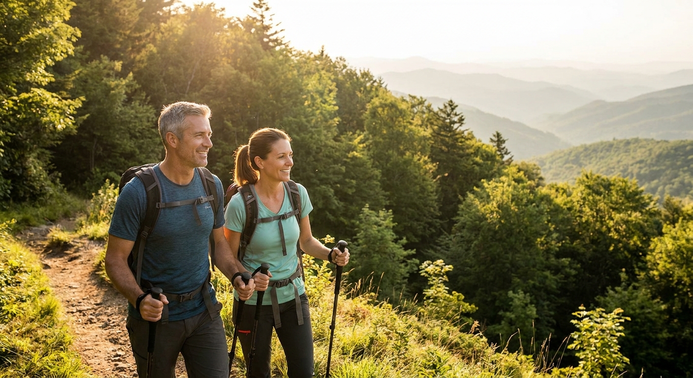 Healthy active couple enjoying outdoor activity